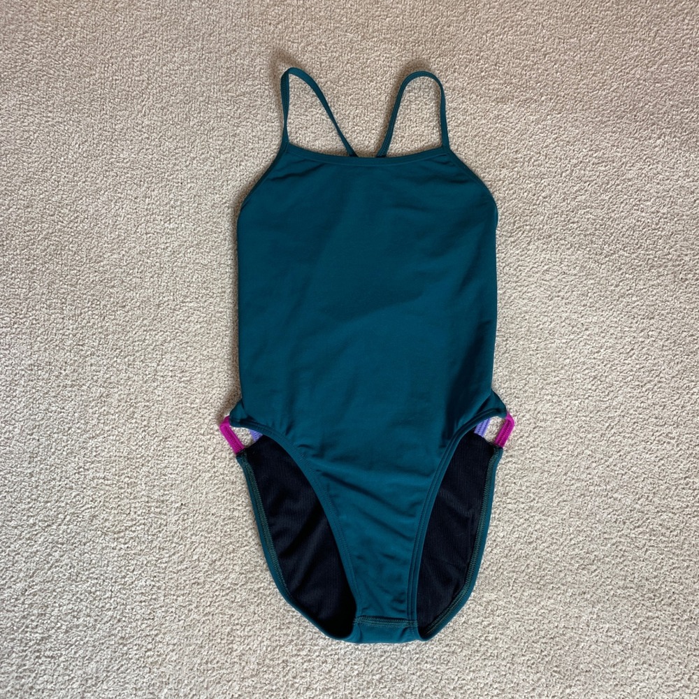 Jolyn Julian 2 Swimsuit Womens 26 Teal Green One Piece Cutout Training Athletic